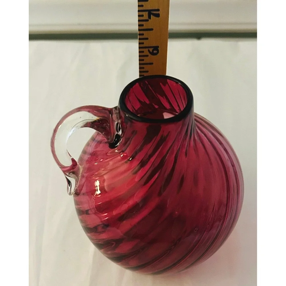 Unbranded Miniature Pitcher & Vase Set Unisex OS Cranberry Pink Good Art Glass